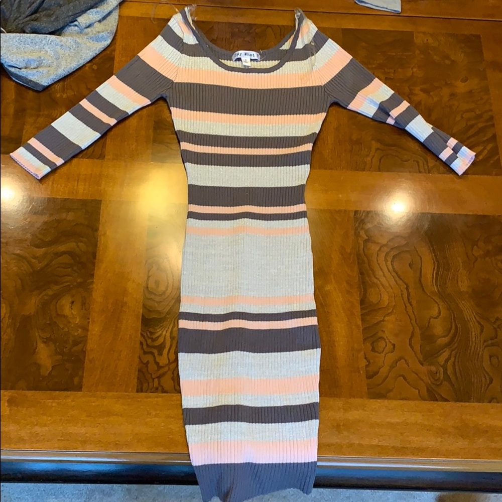 Stripped midi dress